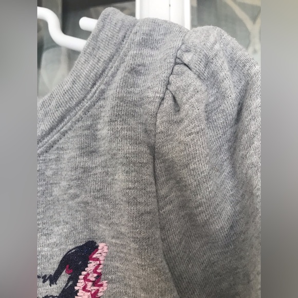Gymboree size 7 gray sweatshirt material glam owl dress w/ pockets!! - Picture 8 of 10
